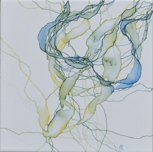 Reproducción de acuarela "Cuaderno de Bitácora 483" sobre baldosa de gres porcelánico