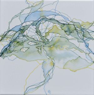Reproducción de acuarela "Cuaderno de Bitácora 485" sobre baldosa de gres porcelánico