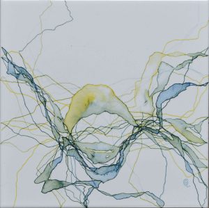 Reproducción de acuarela "Cuaderno de Bitácora 482" sobre baldosa de gres porcelánico
